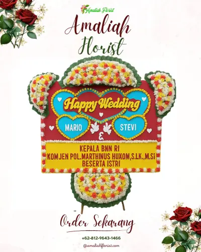 Karangan Papan Bunga Pernikahan di Wenang Selatan